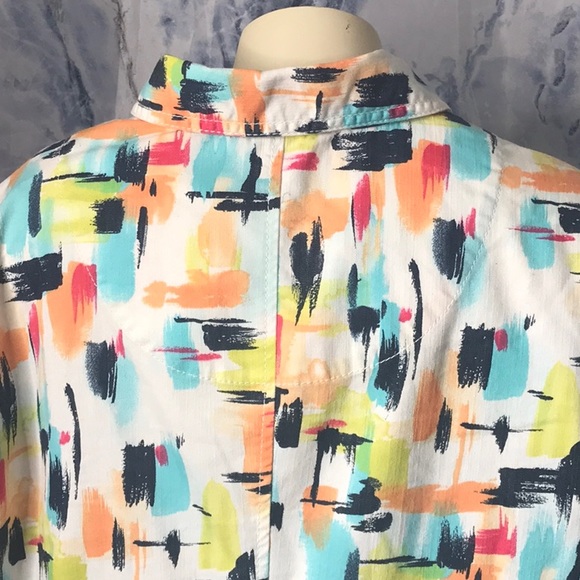 City blues by Koret multicolored 3/4 sleeve button down jacket stretch - Picture 5 of 7